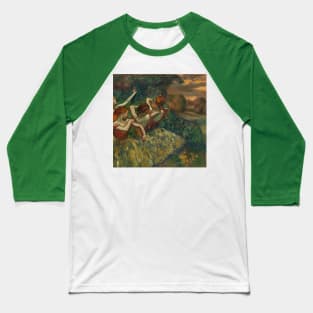 Edgar Degas Four Ballerina Dancers Orange Autumn fall Gift For art admirer Baseball T-Shirt